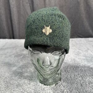 Made USA Attaboy Schessler Mills Chicago Illinois Green Knit Beanie Winter Hat